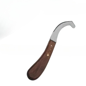 Manche en bois couteau à sabot outils de coupe Instruments vétérinaires couteau à sabot de cheval rond en acier inoxydable - Product Image 1