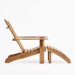 Patio Deck <b>Garden</b> <b>Reclining</b> Muskoka <b>Chair</b> Outdoor Adirondack <b>Chair</b> with Ottoman - Gouda - Product Image 4