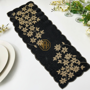 Camino de Mesa y Salvamanteles Bordados a Mano con Cuentas Florales, Tamaño Personalizado, Estilo Moderno con Cuentas de Vidrio - Product Image 6