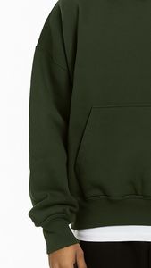 Sweat à capuche léger 100% coton pour hommes, motif solide avec couleur GSM élevée personnalisée pour l'hiver - Product Image 2