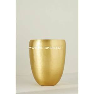 <b>With</b> Customized Finished Modern New Household Solid Metal Dustbin Waste Can Exporters India Handmade Golden Color Shiny Plated - Product Image 6