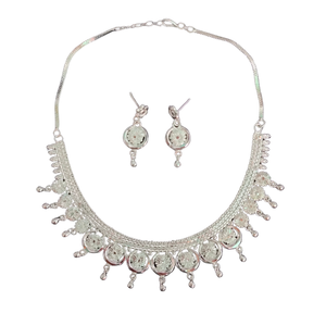 ชุดแหวนต่างหูสร้อยคอชุบเงินพร้อมชุดเครื่องประดับสไตล์หรูหรา - Product Image 1