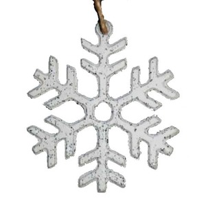 Ornements de qualité supérieure Design de flocon de neige suspendu au fini or, parfaits pour décorer les arbres de vacances et de Noël - Product Image 4