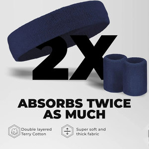 Bandeau extensible Bandeau pour la course à pied Entraînement physique et Yoga Bandeau confortable Ensemble de bracelets - Product Image 5