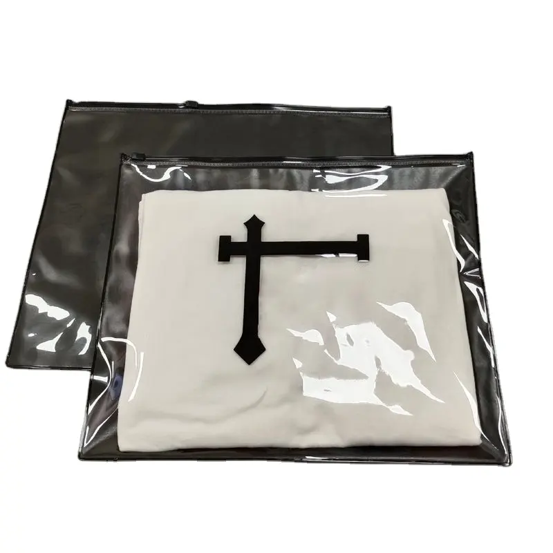 에코 친화적 인 맞춤형 로고 슬라이더 폴리 옷 t 셔츠 포장 옷에 대한 젖빛 플라스틱 지퍼락 가방