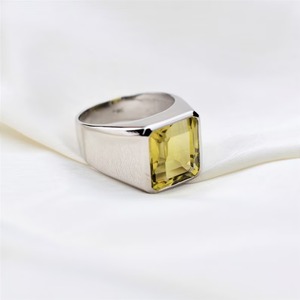 Men's 925 <b>Sterling</b> <b>Silver</b> Lemon Quartz Gemstone Turkish Style Christian Engagement <b>Ring</b> Bezel <b>Set</b> Third Party Certified Fine - Product Image 2