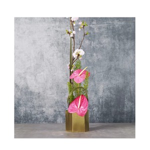 Jarrón de oro normal simple, centro de mesa elegante, soporte de flores decorativo, perfecto para una decoración mínima del hogar y la Oficina de la India - Product Image 3