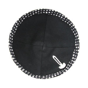 Kippa personnalisée 2025, noire et blanche à pois, en pur coton, col rond, chapeau juif, accessoire ethnique tendance - Product Image 5