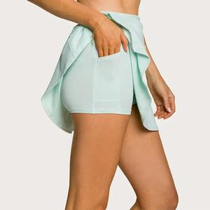 กระโปรงพิเคิลบอลเอวสูงระบายอากาศแบบทูอิน1มาใหม่ชุดเทนนิสมีกระเป๋า - Product Image 2