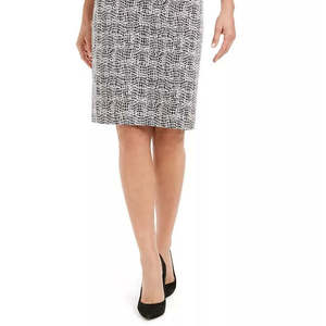 Jupe en jacquard métallisé Kasper pour femme, taille XS, couleur anthracite, imprimé plissé brillant, coupe droite et crayon, en maille, taille 2 Petite - Product Image 3