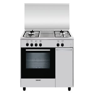 Cocina de gas de 4 quemadores con horno eléctrico ALPHA AS854EI Inox Clase A (80x50x90cm) - Product Image 1