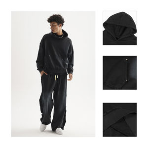 Sudadera con capucha lavada con ácido vintage de peso pesado para hombre con logotipo personalizado 100% algodón ropa de calle desgastada Boxy Crop para invierno - Product Image 3