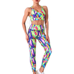 Conjunto de Yoga Deportivo para Mujer, Conjunto de Yoga sin Costuras para Mujer, Ropa Deportiva para Entrenamiento, Conjunto de Yoga Sublimado para Mujer - Product Image 1