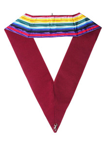 Ruban de col en tissu de toile écologique de haute qualité, brodé, rectangulaire, pour la régalière maçonnique, avec bouton en laiton - Product Image 2