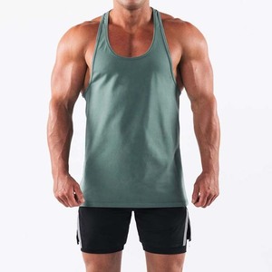 Venta al por mayor personalizado 100% algodón gimnasio Chaleco de talla grande de los hombres entrenamiento camisetas sin mangas de punto Fitness camiseta sin mangas culturismo músculo - Product Image 6