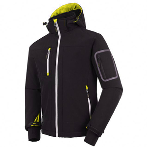 Reflective Safety <b>Softshell</b> <b>Jacket</b> Men <b>High</b> <b>Visibility</b> Workwear Custom Logo Printing Waterproof OEM - Product Image 3