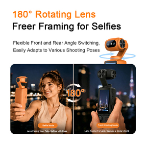 Cámara Gimbal Portátil A30 con Pantalla LCD de 1.9 Pulgadas, 1080P, Antivibración, Gran Angular de 160 Grados, Seguimiento Facial, Grabadora Deportiva - Product Image 5