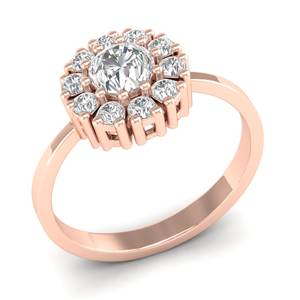 REYES Venta caliente 14K oro rosa IGI certificado corte redondo 0.7Ct diamante anillo de compromiso para mujeres OEM ODM joyería de diseñador personalizado - Product Image 2