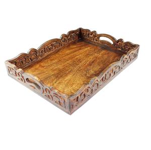 Bandeja de servicio de comida con diseño de madera impreso, el mejor para servir bebidas, decoración interior, utensilios de cocina - Product Image 6