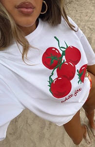 Camiseta Blanca Extra Grande de Verano con Estampado Ecológico para Mujer - Product Image 6