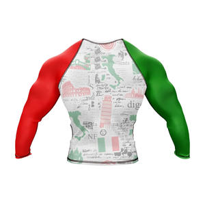 Conception OEM Compression Séchage rapide Manches longues Rash Guard Sublimation imprimé Hommes BJJ Rash Guards Prix de gros OEM Respirant - Product Image 2