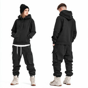 Conjunto Deportivo Holgado con Costuras Blancas y Logotipo Personalizado para Hombre, Conjunto Deportivo de Felpa Gruesa de 400 g/m², Estilo Desgastado - Product Image 6