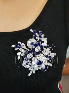 Nuevo broche de diamante cultivado Leb de color azul de lujo, broche de plata 925 de diseñador único, regalo para mujeres en ocasiones de boda - Product Image 2