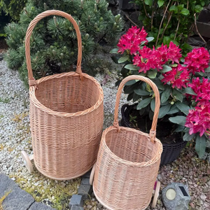 Poussette pour poupée en osier avec panier, poussette pour bébé faite à la main, landau en rotin pour poupée - Product Image 2