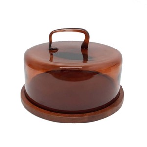 Handmade Bulk Serving Cake Stand Glass & <b>Wood</b> with Dome Brown <b>Colour</b> Cake Tools for Kitchen & Event Decoration - Product Image 1