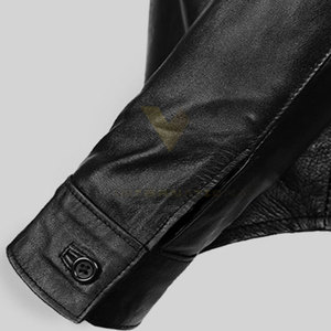 La última camisa de cuero de los hombres de la mejor calidad en colores personalizados del precio al por mayor camisa de cuero al por mayor - Product Image 4