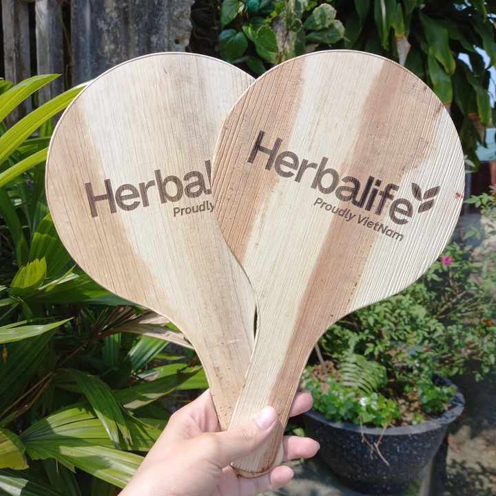 Top Item Vietnamese  Areca Spathe Palm Leaf Hand Fan Decorative Engrave Logo on Fan Blue Lotus 2024 Ms Amelia +84855014447