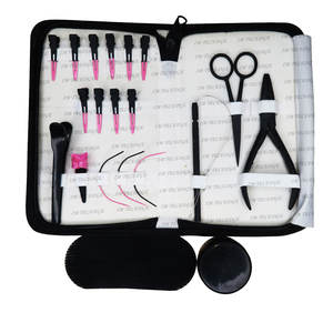 Pince à fer personnalisable de haute qualité pinces à brosse à poils ciseaux Salon utiliser des outils d'extension de cheveux entièrement personnalisés étui en cuir - Product Image 4