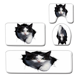 Custom Printed Absorbent <b>Bathroom</b> Rug <b>Set</b> for <b>Bathroom</b> Non-Slip Shower Curtain Bath <b>Mat</b> - Product Image 5