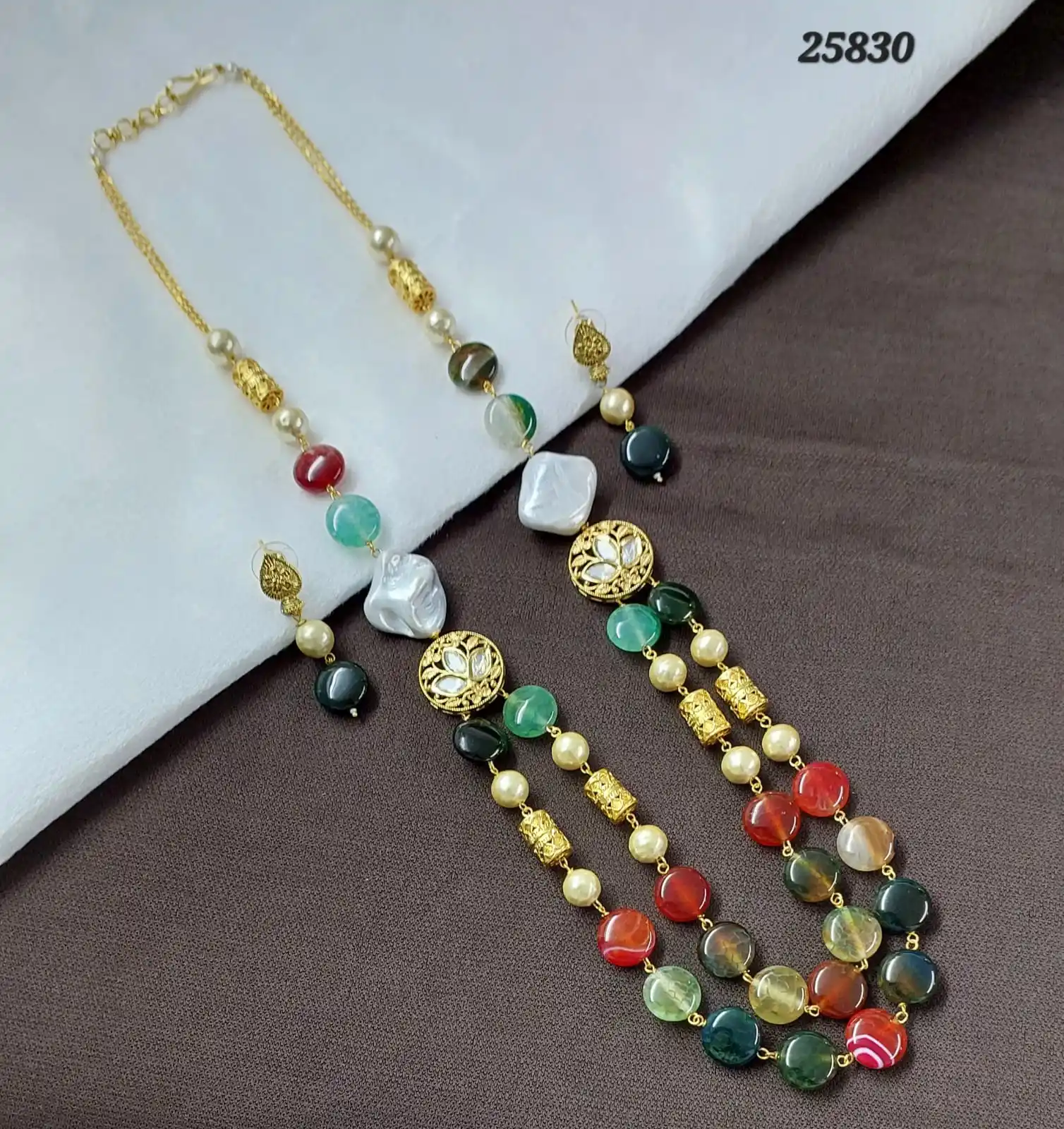 Лидер продаж, Новое поступление, индийское свадебное ожерелье Кундан Мала с серьгами от Hiraka Jewels