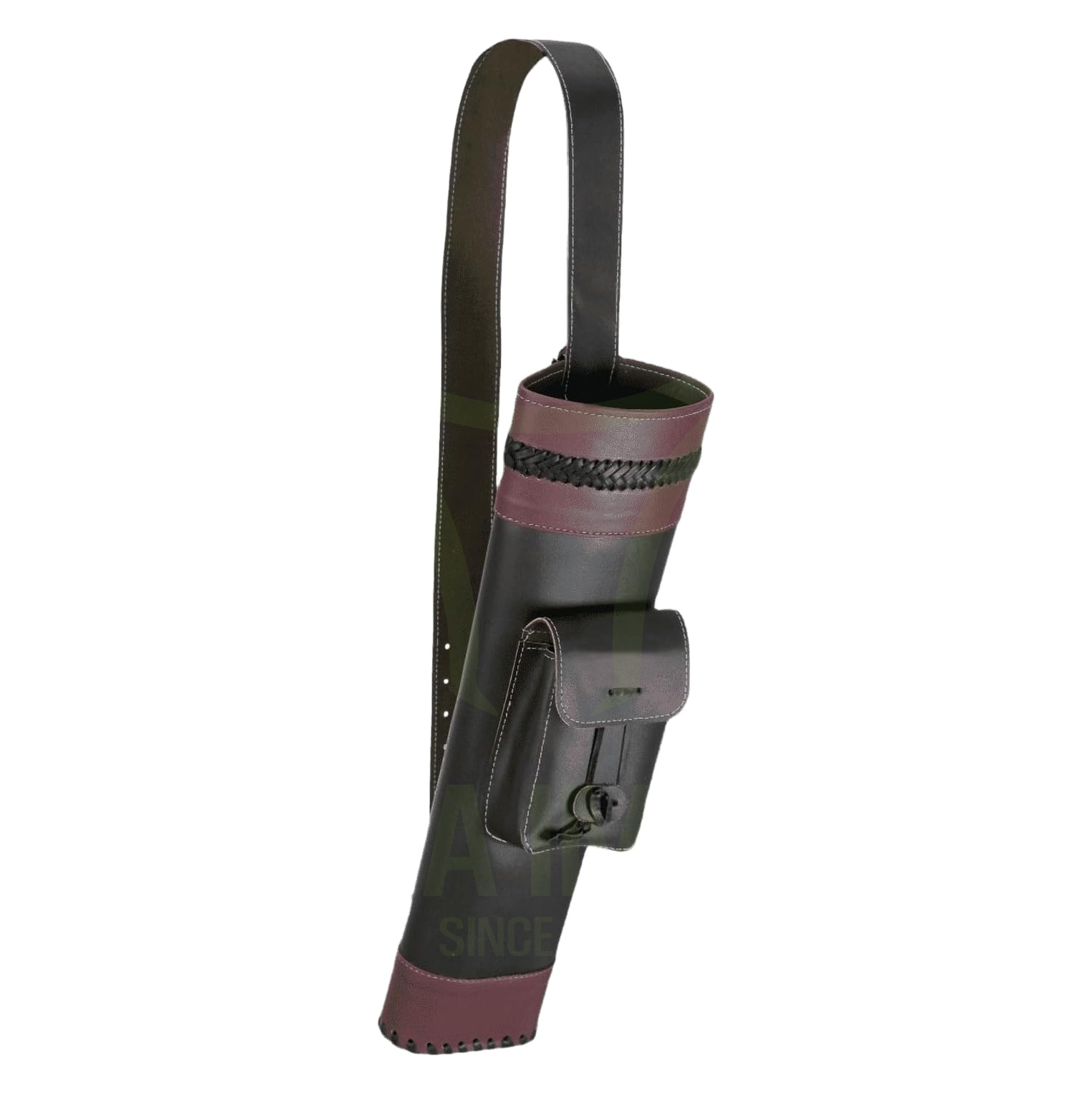 Carquois De Tir à L'arc Artisanal En Cuir De Vache Noir – 20 Flèches, Réglable Hanches/dos
