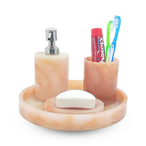 Ensemble de salle de bain à base de résine naturelle 100% fabriqué à la main léger disponible à un prix de gros abordable - Product Image 3