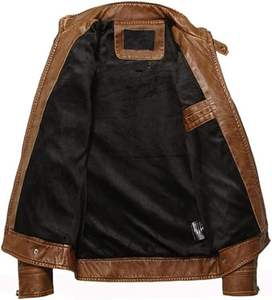 Chaqueta de cuero de moto para hombre, cortavientos ajustado a la moda, personalizado, informal, al por mayor, para la temporada de invierno - Product Image 4