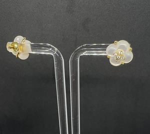 Boucles d'oreilles trèfle à quatre feuilles à la mode ensemble bijoux en agate taille 12mm - Product Image 4