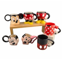Mug à café en céramique personnalisé pour couple, design de dessin animé 3D semi-sculpté, vente en gros OEM, cadeau