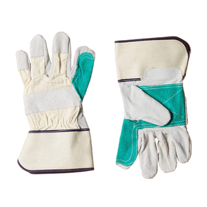 Guantes de cuero protectores de mano dividida de vaca Guantes de trabajo de seguridad de soldadura de cuero Guantes de cuero de seguridad - Product Image 1