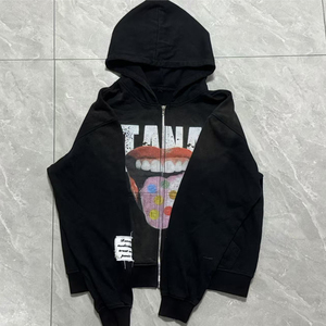 Sudadera con Capucha Personalizada para Hombre, Estilo Vintage, Corte Regular, Cierre Largo, 100% Algodón, Transpirable para Verano, Felpa, Bordada, Lavado Ácido, Desgastada, Protección Solar - Product Image 4