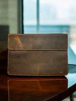 Housse d'ordinateur portable moderne en cuir véritable, légère, durable, portable, fine, imperméable, 16 pouces, couleur et logo personnalisables