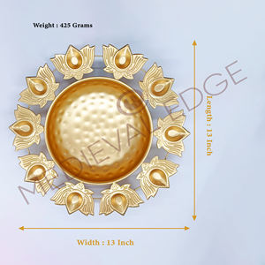 Tazón Urli de hierro grande de alta calidad, decoración festiva original del hogar de la fábrica India para la oficina de Diwali; Regalo de decoración de flores flotantes - Product Image 6