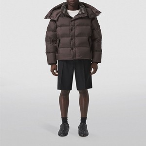 2025 Winter Collection Custom Made Men's Canvas Puffer <b>Jacket</b> with Full Zipper Waterproof & Breathable Thick Stand Collar - Product Image 1