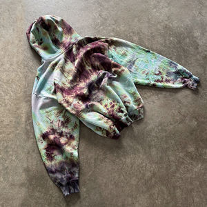 Sweat à capuche en molleton épais de haute qualité, écologique, avec strass, streetwear personnalisé, lavé et tie-dye, pour homme, OEM - Product Image 2