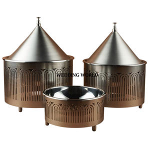 Juego de tres hotpot de nácar de metal, nueva colección para calentador de alimentos de Ramadán, hotpot de metal aislado de forma redonda - Product Image 5