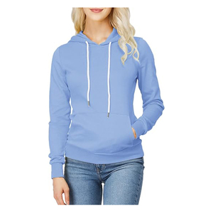 Jersey con capucha de mujer pesado de alta calidad logotipo personalizado Otoño Invierno tejido en blanco frente sólido manga larga bordado - Product Image 1