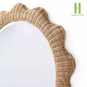 High Quality Best-selling <b>Rattan</b> Mirror Home Decoration Wicker <b>Rattan</b> Wall Hanging Mirror Decorative Vintage Made in Vietnam - Product Image 2