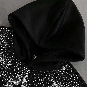 Sweat à capuche pour homme avec impression numérique d'hiver et strass, luxe, pierres précieuses brillantes, délavage acide, streetwear vintage, fermeture éclair, pull personnalisé en gros - Product Image 3