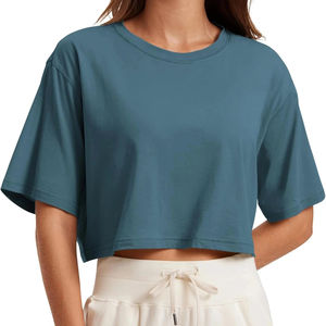 Customized <b>Women's</b> T-shirts Wholesale Crop <b>Tops</b> High Quality O-Neck Crop <b>Tops</b> Short Sleeve T-Shirt <b>for</b> <b>Women</b> Crop <b>Top</b> T shirts - Product Image 4